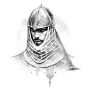 Sword with warrior helment tattoo design idea