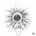 bumble bee with sunflowers  tattoo design idea