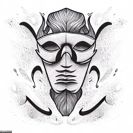 masks fight tattoo design idea