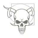 skull with horns tattoo design idea