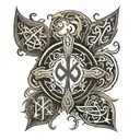 nordic runes tattoo design idea