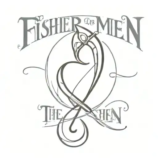 fishing hook with the words fisher of men  tattoo design idea