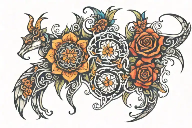 Tattoo Design:  	•	Placement: Below the collarbones, extending from near the middle of the chest to almost the shoulders tattoo design idea