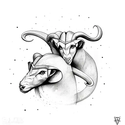 Gemini twins Aries tattoo design idea