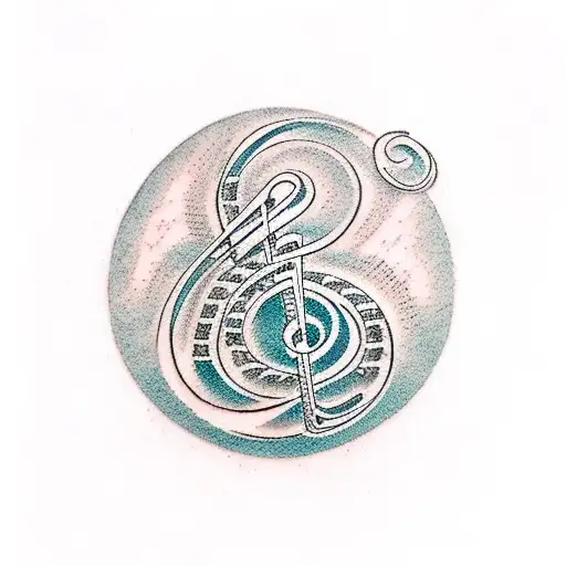 treble clef bass clef tattoo design idea