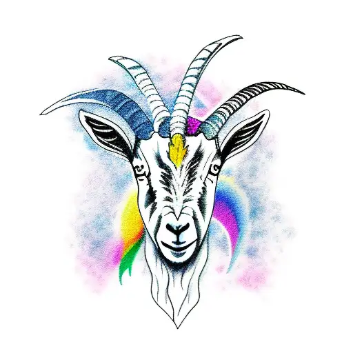 goat Gemini  tattoo design idea