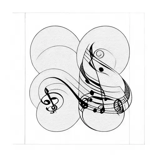 treble clef bass clef tattoo design idea