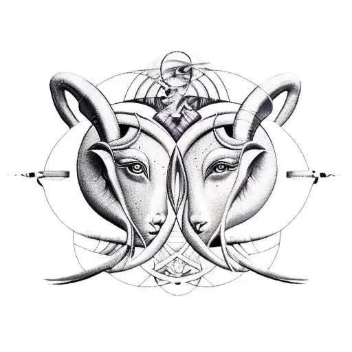 Gemini Tattoo Astrological sign Zodiac Libra, gemini, white, monochrome png  | PNGEgg