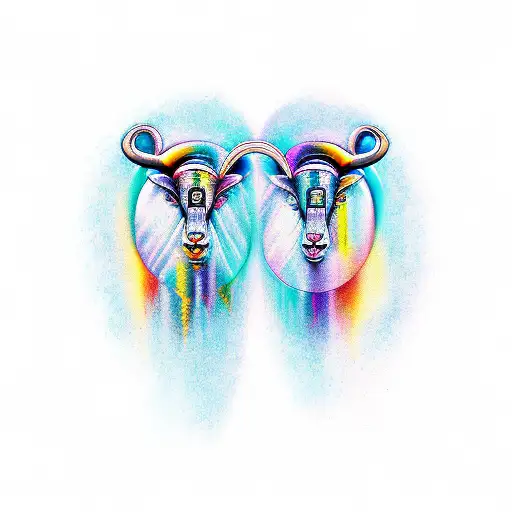 Gemini twins Aries tattoo design idea