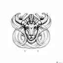 Aries ram Gemini twins tattoo design idea
