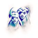 Gemini twins Aries tattoo design idea