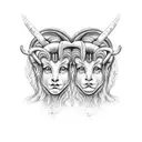 Gemini twins Aries tattoo design idea