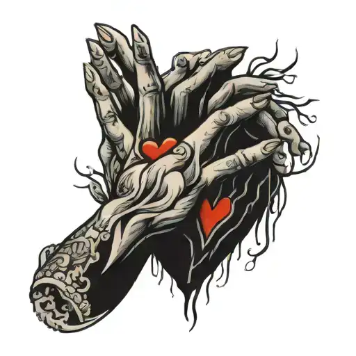An open heart with outstretched hands tattoo design idea