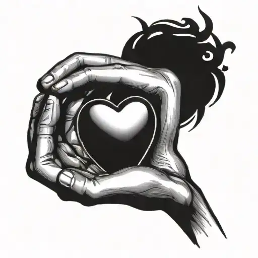 An open heart with outstretched hands tattoo design idea
