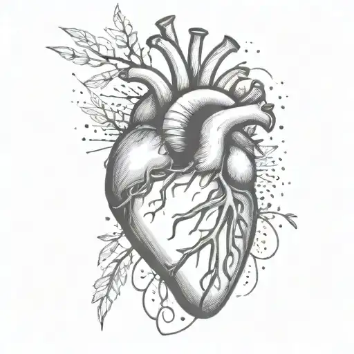 An open heart with outstretched hands tattoo design idea