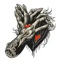 An open heart with outstretched hands tattoo design idea