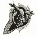 An open heart with outstretched hands tattoo design idea