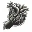 An open heart with outstretched hands tattoo design idea