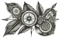 compass rose on an arrow like cobra tattoo design idea