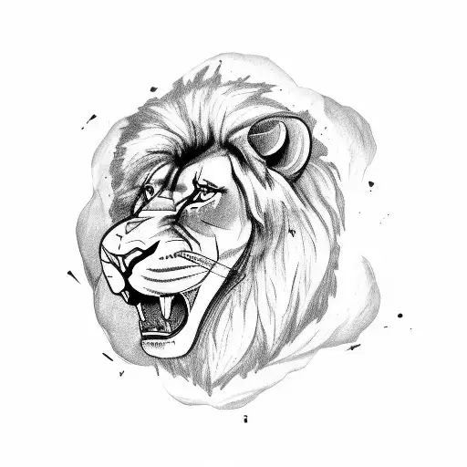 Crossfit dumbbell with a lion's head tattoo design idea