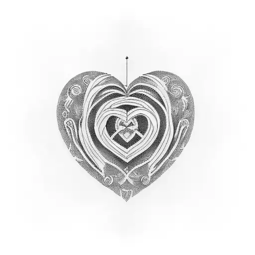 mother son and daughter hearts tattoo design idea