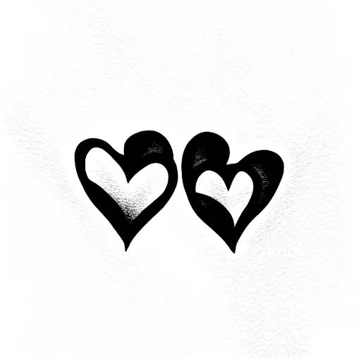 Mom and two children depicted as hearts tattoo design idea