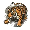tiger walking tattoo design idea