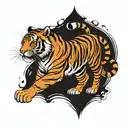 tiger walking tattoo design idea