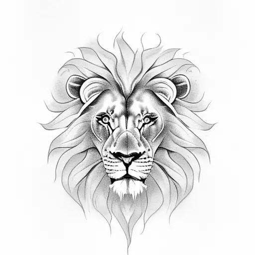 lion skull flowers native tattoo design idea