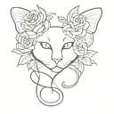 butterfly snake.  black cat rose dhalia taurus 25.7 larisa  tattoo design idea