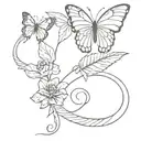 butterfly snake.  black cat rose dhalia taurus 25.7 larisa  tattoo design idea