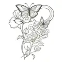 butterfly snake.  black cat rose dhalia taurus 25.7 larisa  tattoo design idea