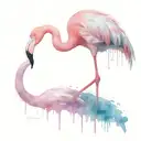 flamingo standing tattoo design idea