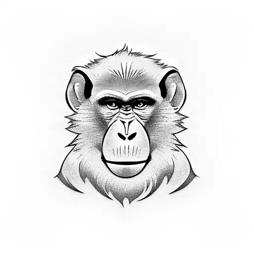 Monkey tattoo design idea