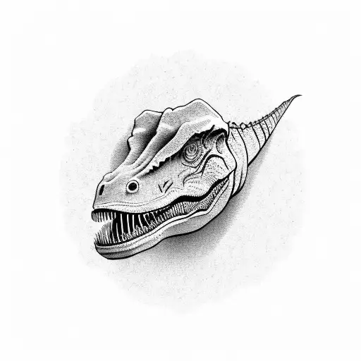 dinosaur head made of tumbleweed tattoo design idea