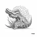 Tumbleweed sculpted dinosaur tattoo design idea