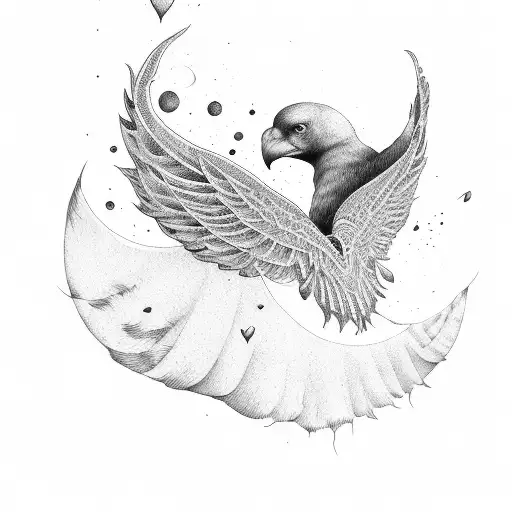 amor fati wings tattoo design idea
