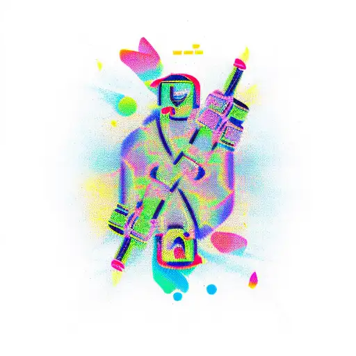 pistol and money tattoo design idea