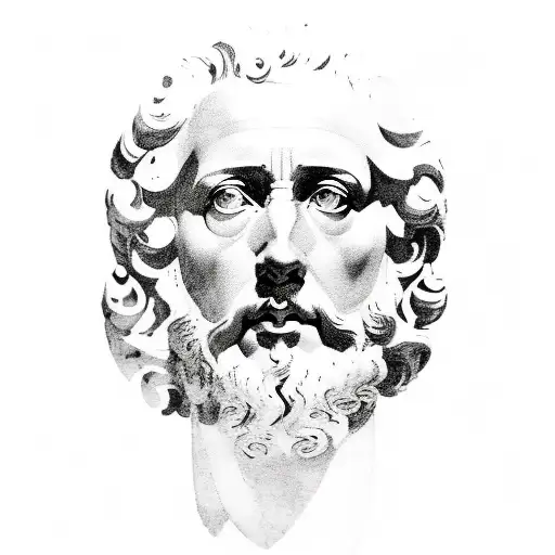 marcus aurelius with Lines behind tattoo design idea