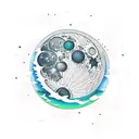 beach moon  karma tattoo design idea