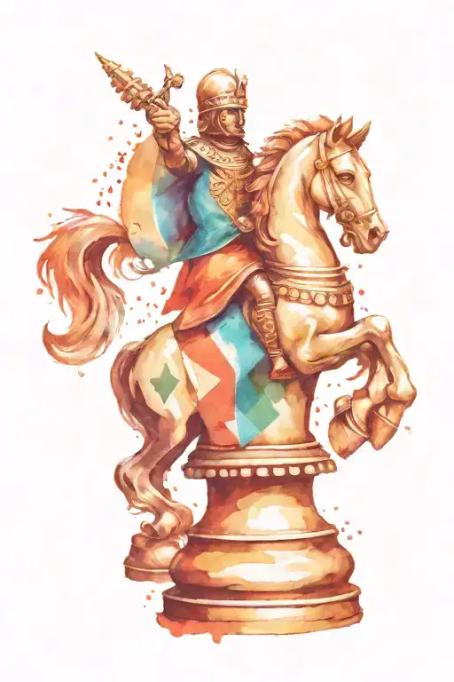 chess knight piece with indian flag colors tattoo design idea