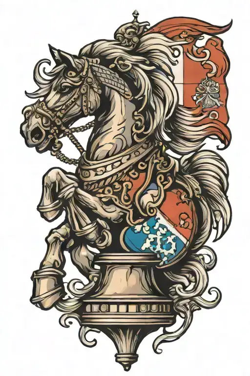 chess knight piece with indian flag colors tattoo design idea