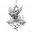 Icarus falling tattoo design idea