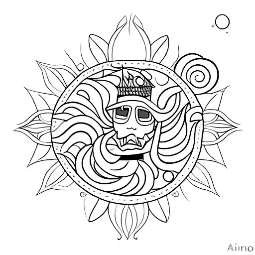 sol com o nome aurora tattoo design idea