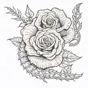 rose worm coming tattoo design idea
