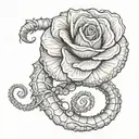 rose worm coming tattoo design idea