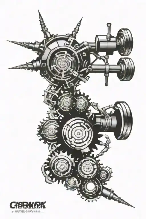 bio mechanical ciberpunk tattoo design idea