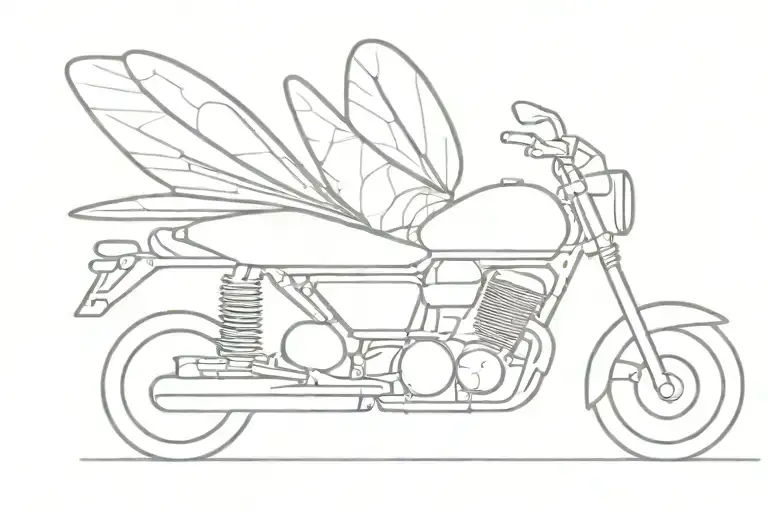 mosquito riding motorcycle tattoo design idea