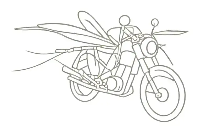 mosquito riding motorcycle riding tattoo design idea