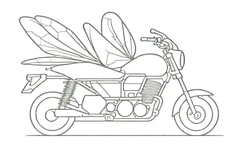 mosquito riding motorcycle tattoo design idea